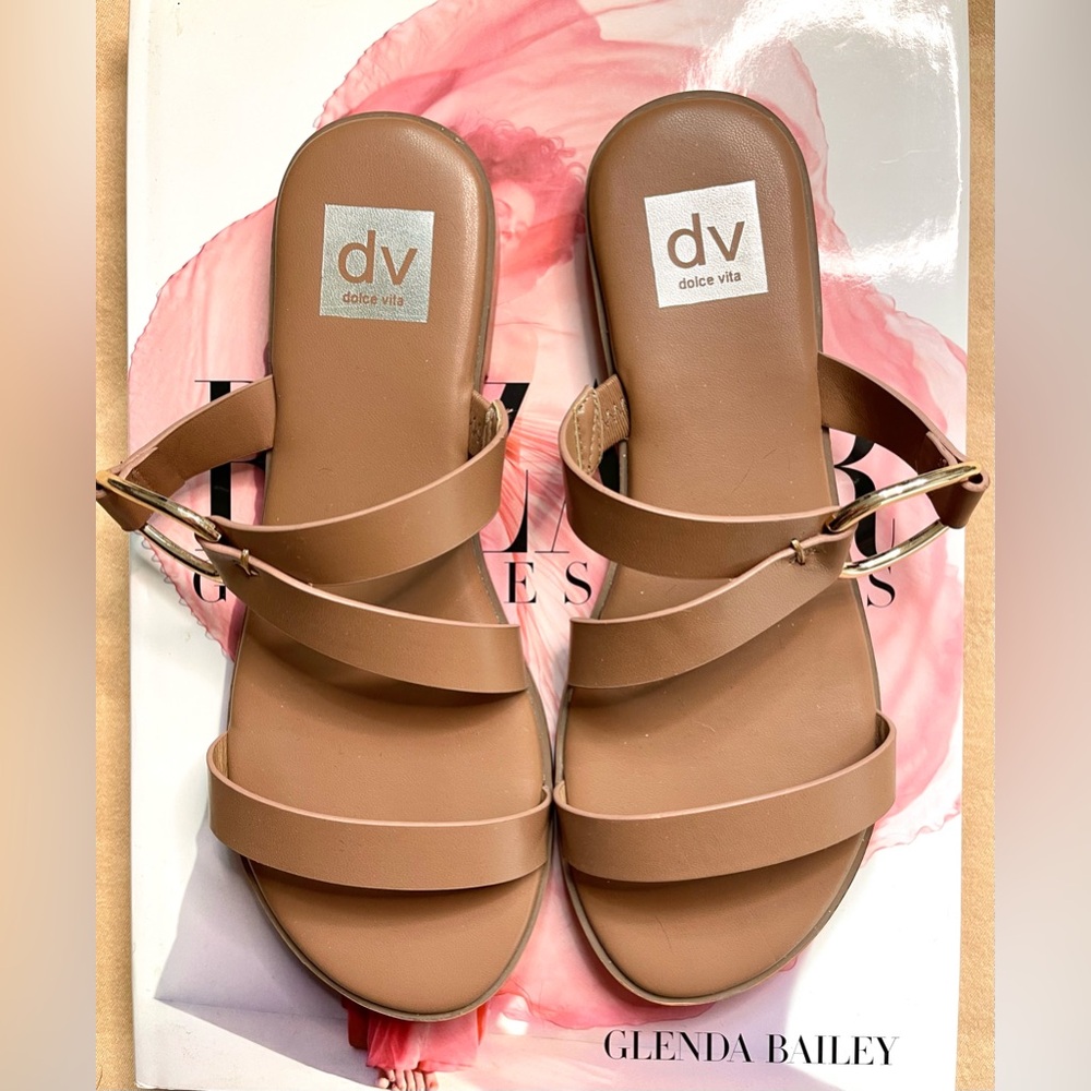 Dolce Vita Tan Sandals with Modern Minimalist Design